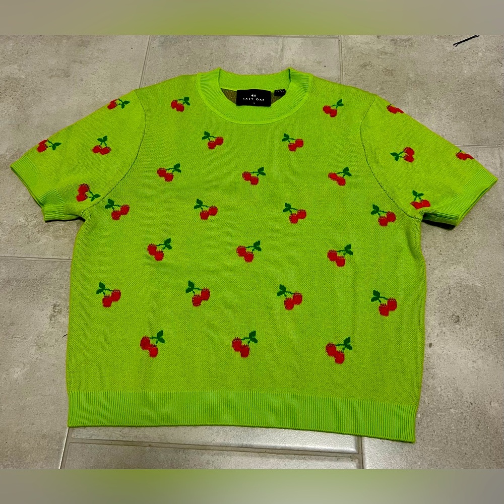 Cropped cherry sweater from Lazy Oaf